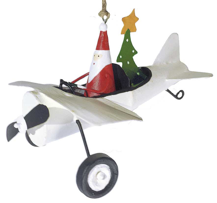 Julemand i hvid flyvermaskine