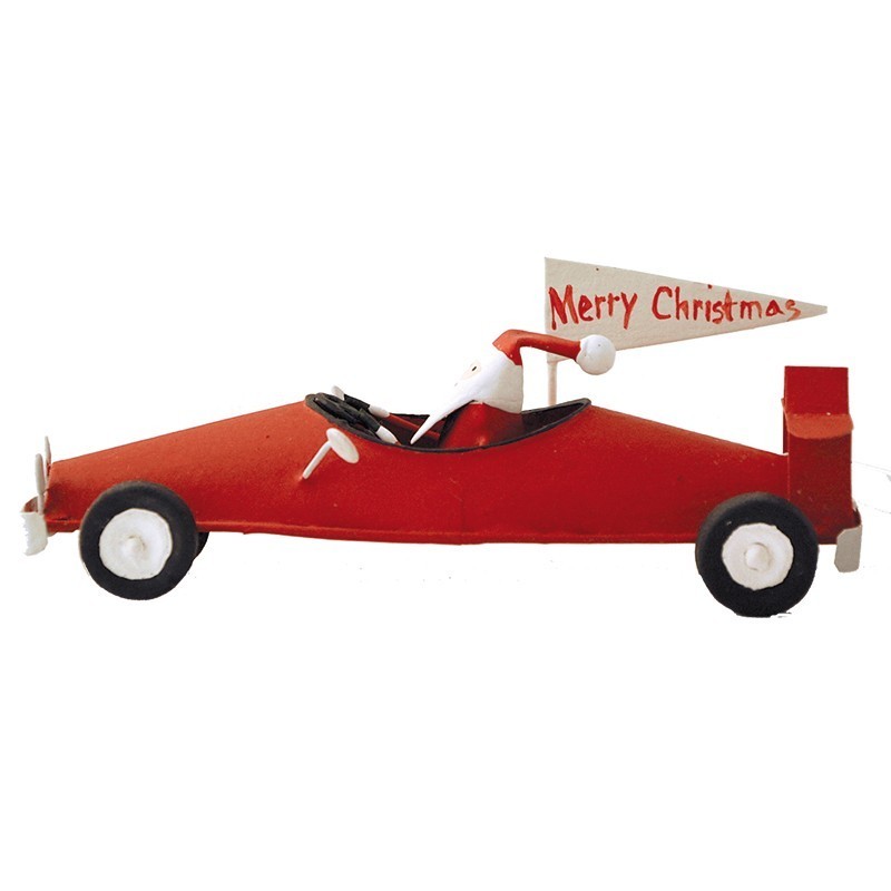 Julemand i racerbil