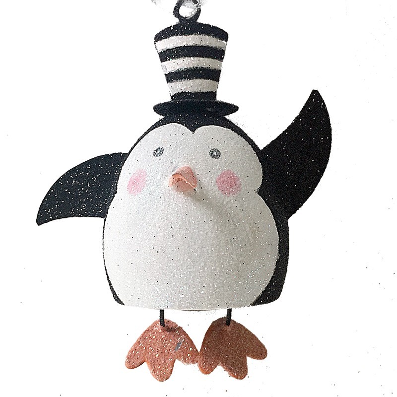 Julepynt- Pingvin med høj hat