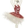 Ballerina i rød med hvid fjerkant