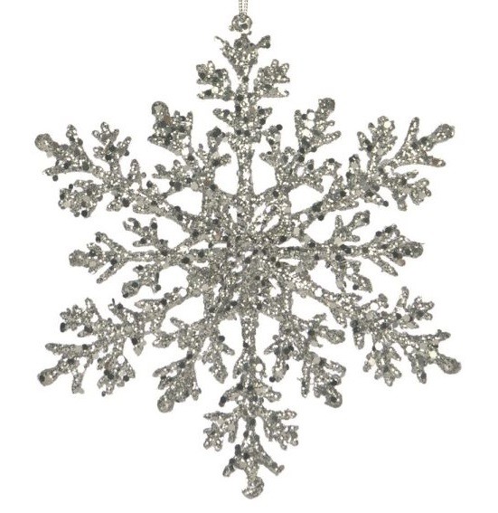 Snefnug- Glitter sølv