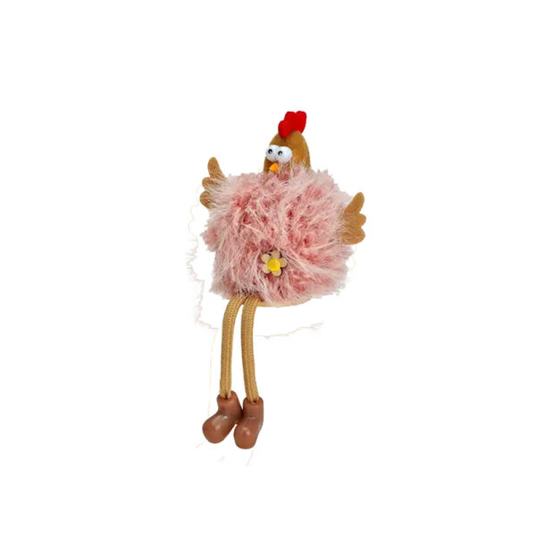 Påskepynt- Fluffy kylling- sidde- Rosa